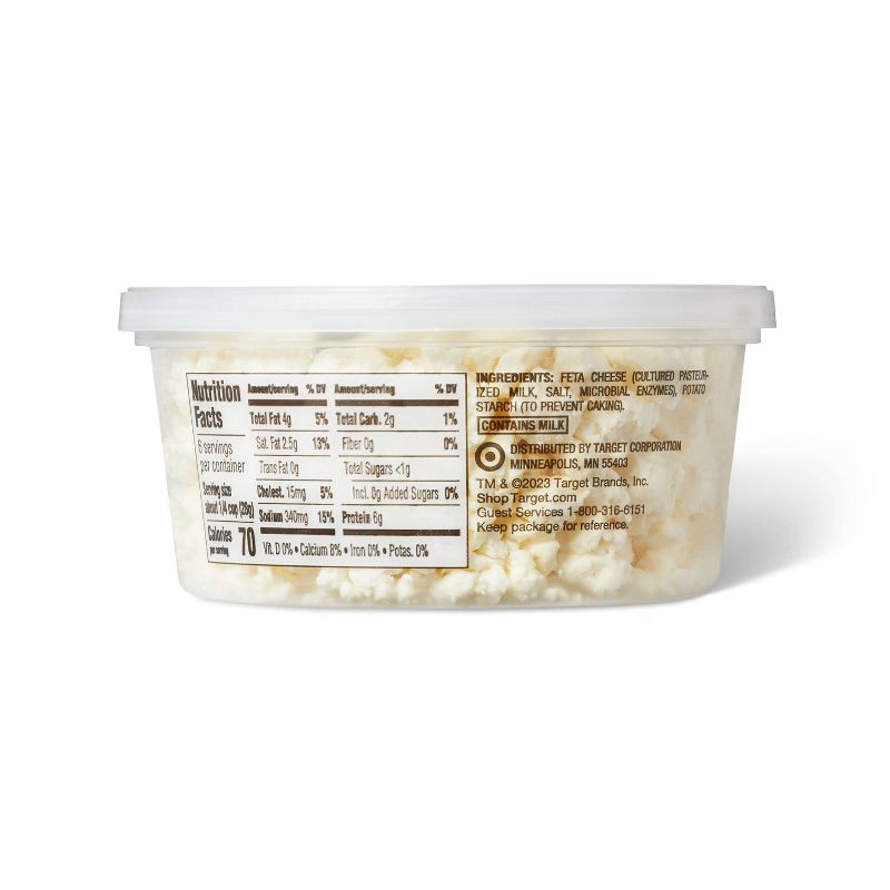 slide 2 of 4, Feta Cheese Crumbles - 6oz - Good & Gather™, 6 oz