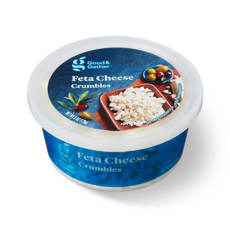 slide 3 of 4, Feta Cheese Crumbles - 6oz - Good & Gather™, 6 oz