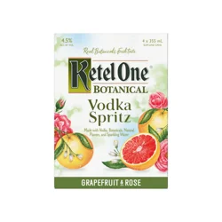 Ketel One Botanical Vodka Spritz Grapefruit & Rose, 4-PACK (4 x 12 fl oz)