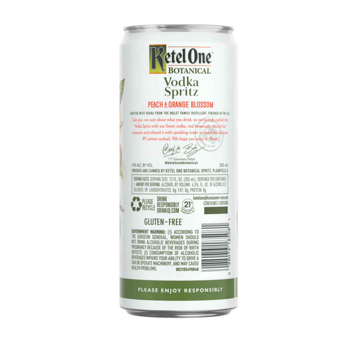 slide 3 of 4, Ketel One Botanical Vodka Spritz Peach & Orange Blossom, 12 fl oz, 4 ct; 355 ml