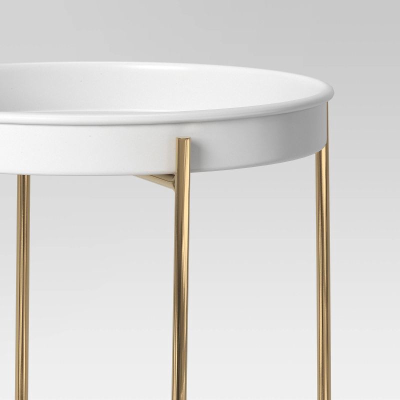 slide 4 of 4, Iron Indoor Outdoor Plant Stand White/Brass - Threshold™, 1 ct