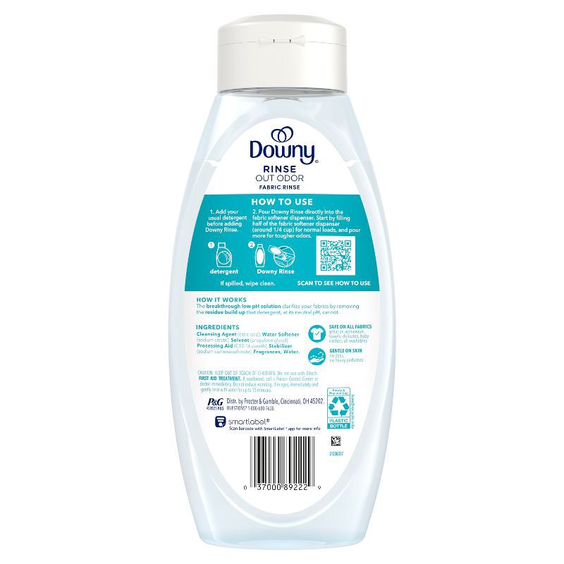 slide 15 of 15, Downy Cool Cotton HE Compatible Rinse & Refresh Laundry Odor Remover and Fabric Softener - 25.5 fl oz, 25.5 fl oz