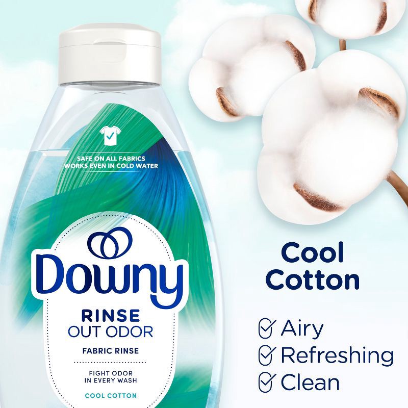 slide 9 of 15, Downy Cool Cotton HE Compatible Rinse & Refresh Laundry Odor Remover and Fabric Softener - 25.5 fl oz, 25.5 fl oz