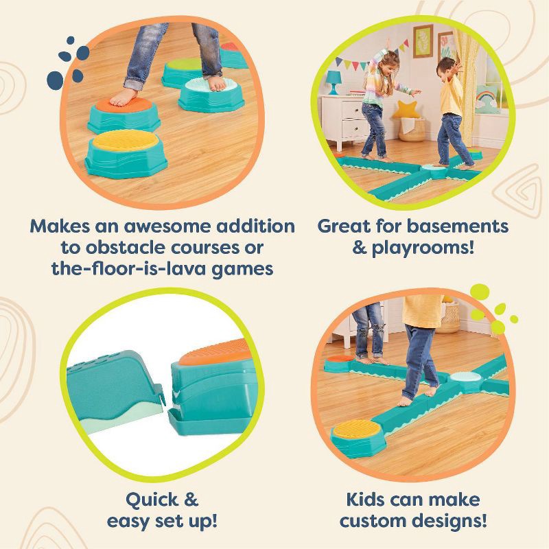 slide 3 of 6, B. toys Sensory Balance Beams for Active Play Balance and Build Set, 1 ct