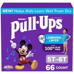 Pull-Ups Boys' Potty Training Pants - 5T-6T - 66ct: Easy-Open Sides, Absorbent Layers, Cotton Material, No Fragrance Added