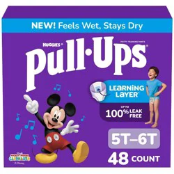 Pull-Ups Boys' Learning Designs Training Pants - 5T-6T - 48ct: Easy-Open Sides, Absorbent Layers, No Fragrance Added