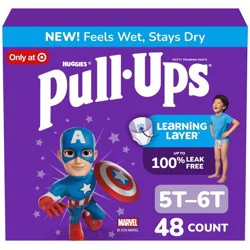 Pull-Ups Boys' Learning Designs Training Pants - 5T-6T - 48ct: Easy-Open Sides, Absorbent Layers, No Fragrance Added
