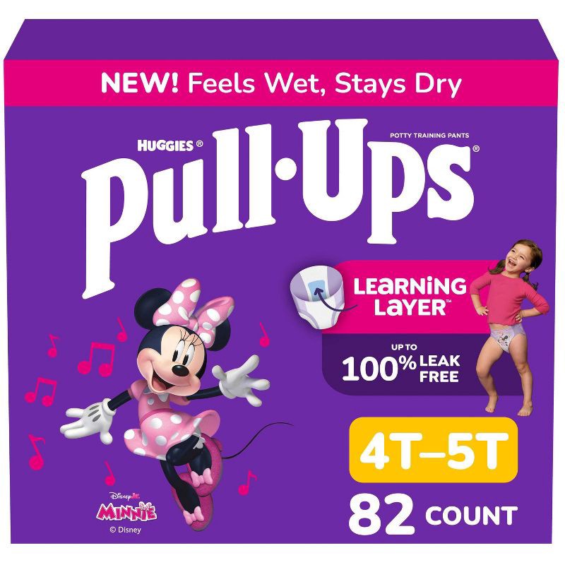 slide 1 of 9, Pull-Ups Girls' Learning Designs Training Pants- Size 4T-5T - 82ct: Easy-Open Sides, Absorbent Layers, No Fragrance Added, 82 ct