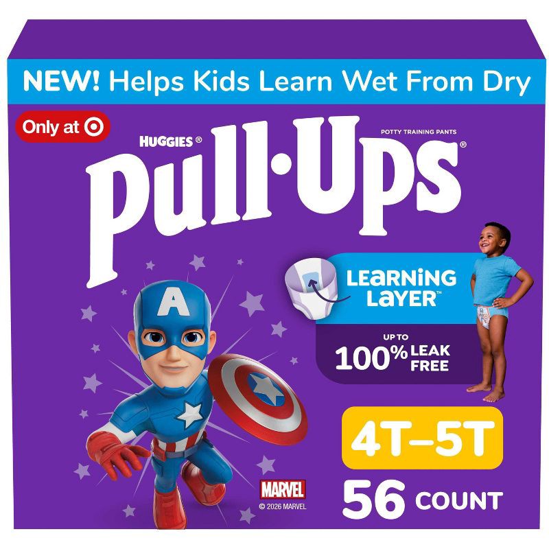 slide 1 of 9, Pull-Ups Boys' Potty Training Pants - 4T-5T - 56ct, 56 ct