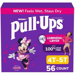 Pull-Ups Girls' Learning Designs Training Pants- Size 4T-5T - 56ct