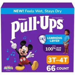 Pull-Ups Boys' Learning Designs Training Pants - 3T-4T - 66ct: Easy-Open Sides, Absorbent Layers