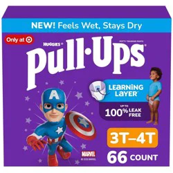 Pull-Ups Boys' Potty Training Pants - 3T-4T - 66ct: Easy-Open Sides, Absorbent Layers