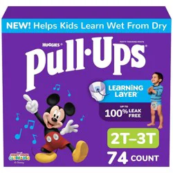 Pull-Ups Boys' Potty Training Pants - 2T-3T - 74ct: Easy-Open Sides, Absorbent Layers, Disposable, Wood Fluff Pulp