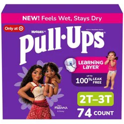 Pull-Ups Girls' Learning Designs Training Pants - Size 2T-3T - 74ct: Easy-Open Sides, Absorbent Layers