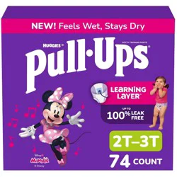 Pull-Ups Girls' Learning Designs Training Pants - Size 2T-3T - 74ct: Easy-Open Sides, Absorbent Layers