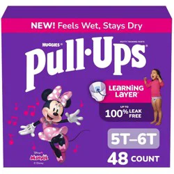 Pull-Ups Girls' Learning Designs Training Pants - Size 5T-6T - 48ct: Disposable, No Fragrance, Easy-Open, Cotton