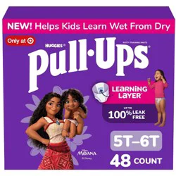 Pull-Ups Girls' Learning Designs Training Pants - Size 5T-6T - 48ct: Disposable, No Fragrance, Easy-Open, Cotton