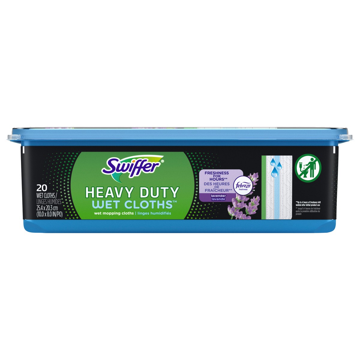 slide 1 of 7, Swiffer Heavy Duty Mop Wet Multi-Surface Cloth Refills for Floor Mopping and Cleaning, Lavender Scent, 20 count, 20 ct