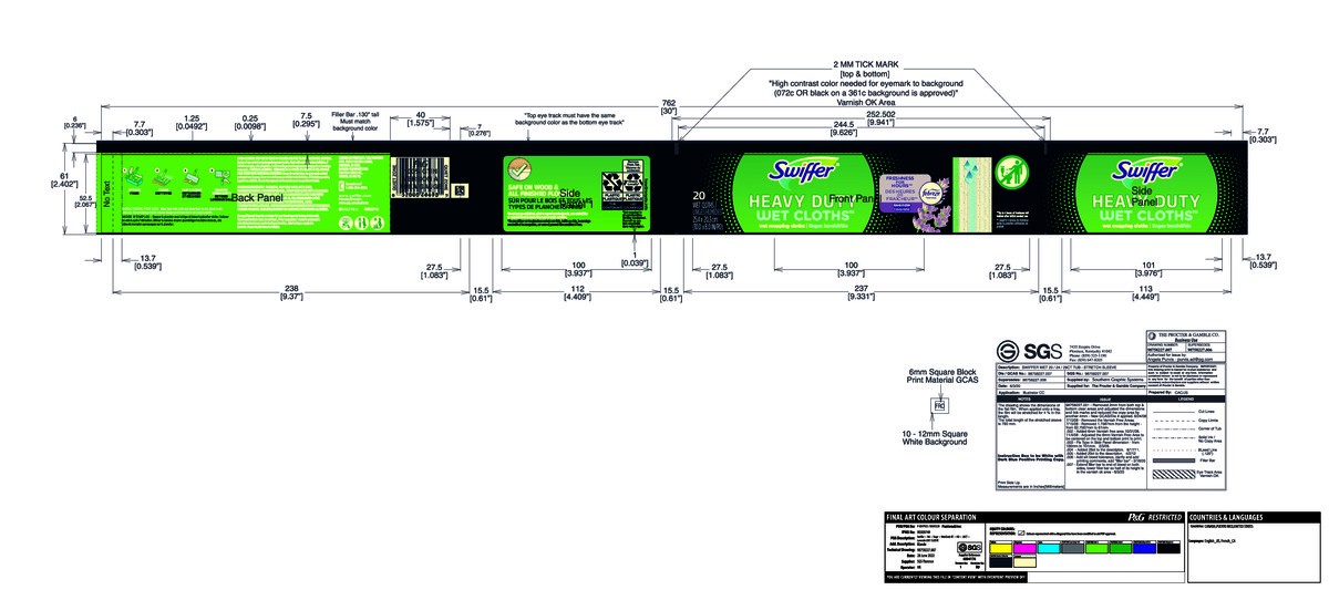 slide 7 of 7, Swiffer Heavy Duty Mop Wet Multi-Surface Cloth Refills for Floor Mopping and Cleaning, Lavender Scent, 20 count, 20 ct