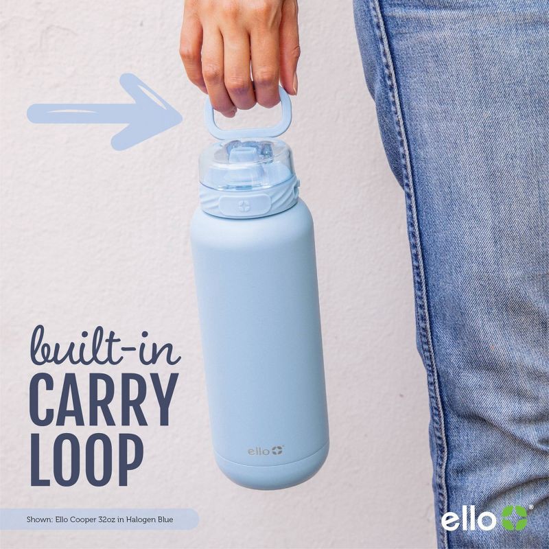 slide 5 of 6, Ello Cooper 32oz Stainless Steel Water Bottle - Light Blue: BPA-Free, Reusable, Hand Wash, Cold Beverages, All Ages, 32 oz