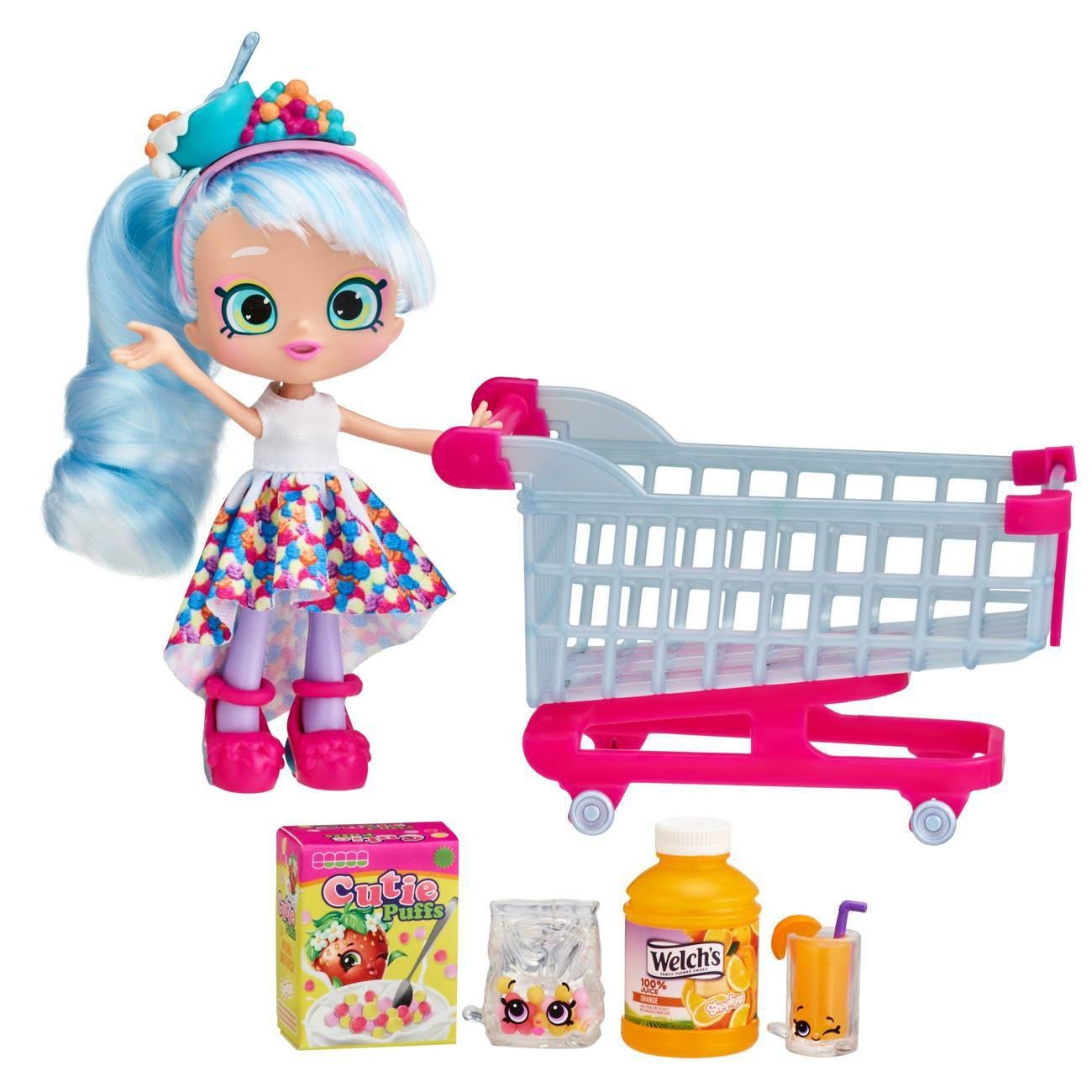 slide 1 of 1, Zak! Designs Shopkins Real Littles Chrissy Puffs Shoppie Doll + Shoppin' Cart, 1 ct