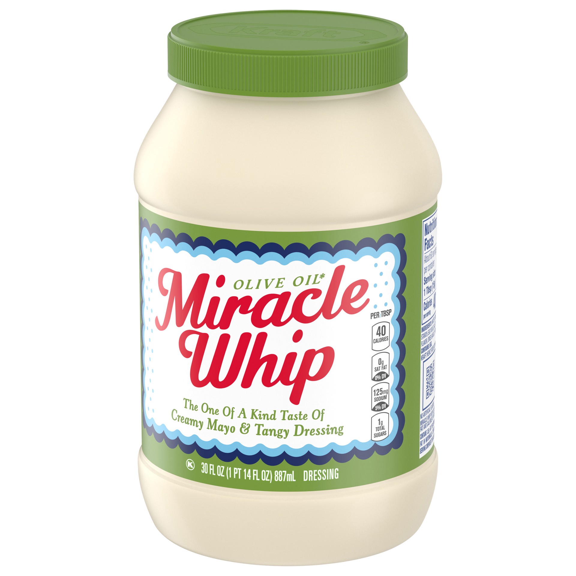 slide 5 of 5, Miracle Whip Mayo-like Dressing with Olive Oil, 30 fl oz Jar, 30 fl oz