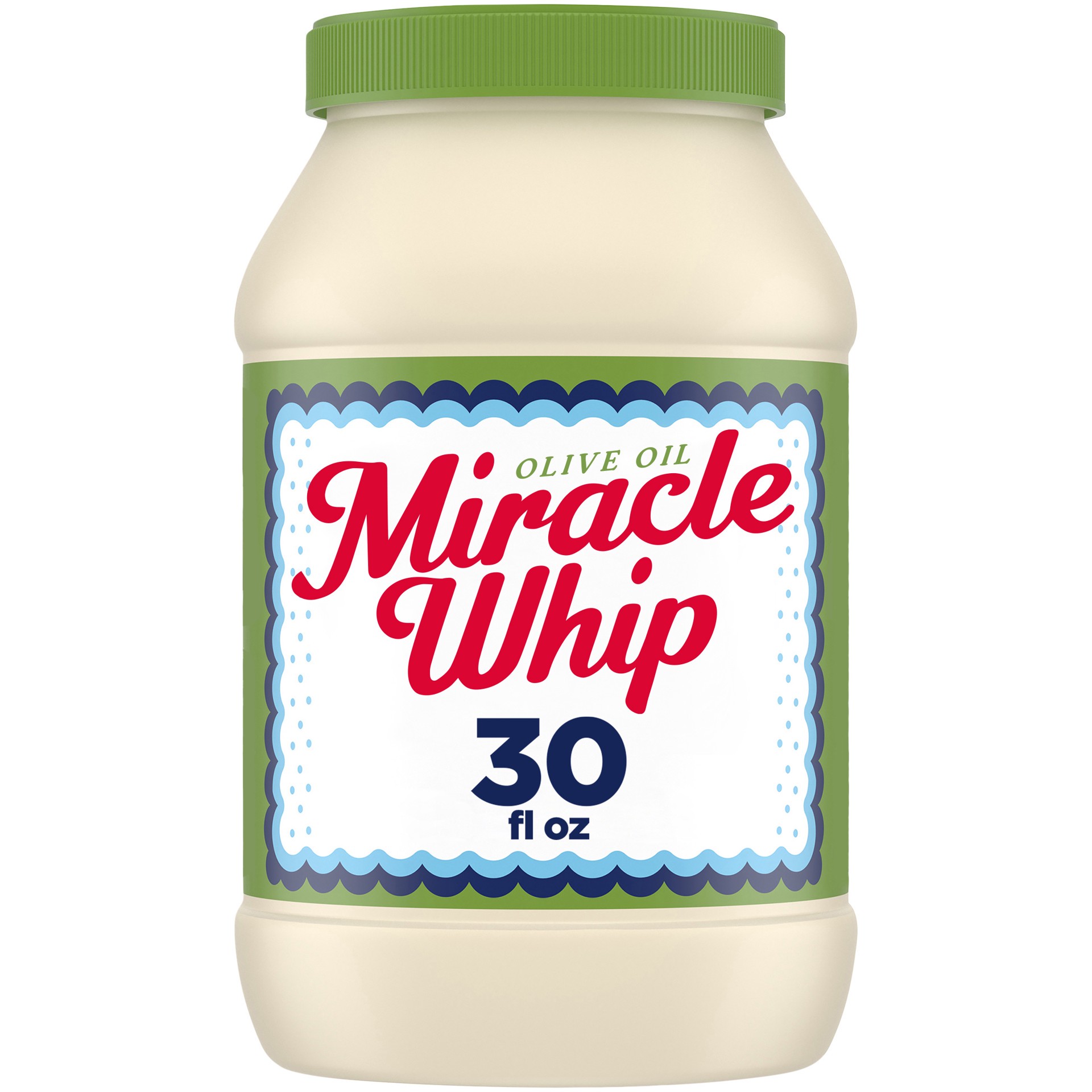 slide 1 of 5, Miracle Whip Mayo-like Dressing with Olive Oil, 30 fl oz Jar, 30 fl oz