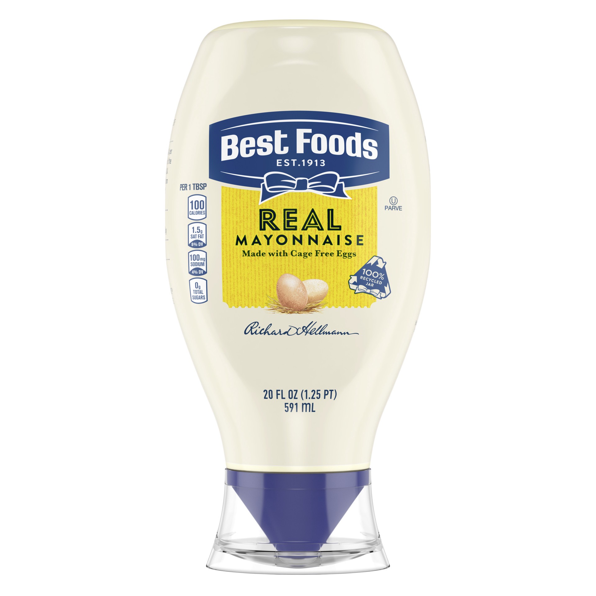 slide 1 of 2, Best Foods Real Mayonnaise Real Mayo Squeeze Bottle, 20 oz, 20 oz