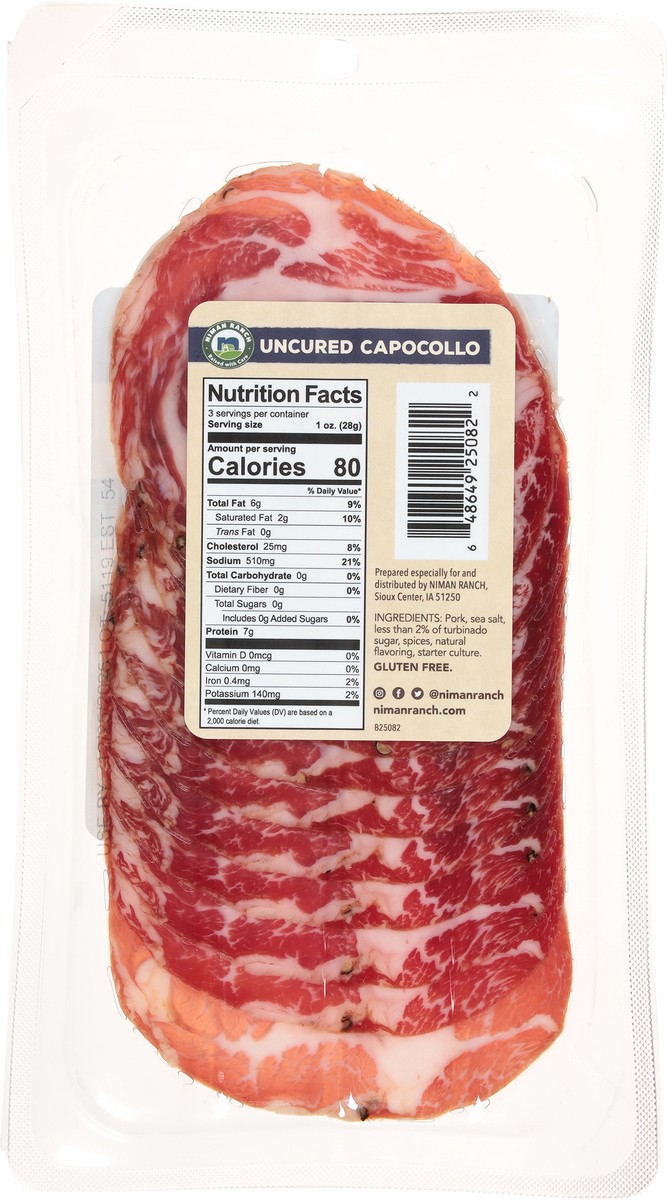 slide 14 of 14, Niman Ranch All Natural Uncured Capocollo 3 oz, 3 oz