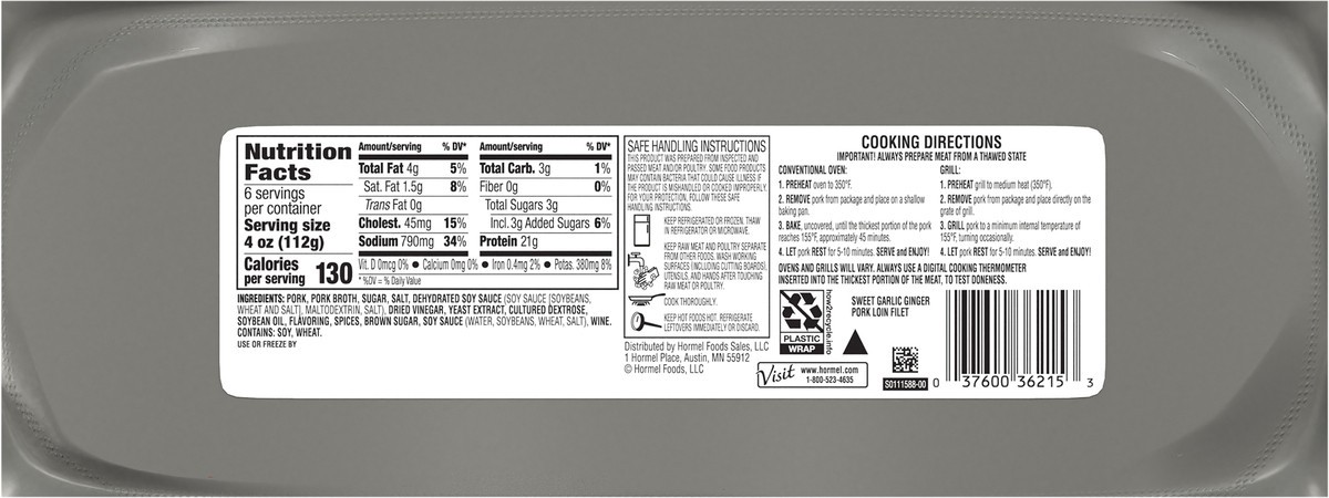 slide 6 of 12, Hormel Garlic Ginger Pork Loin Filet - 24 Oz, 24 oz