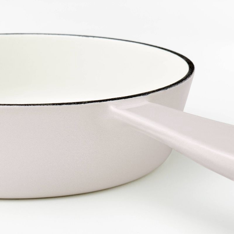 slide 3 of 5, 6" Enameled Cast Iron Skillet Light Gray - Figmint™: Even-Heating, Oven-Safe, Hand Wash, Non-Induction Compatible, 1 ct