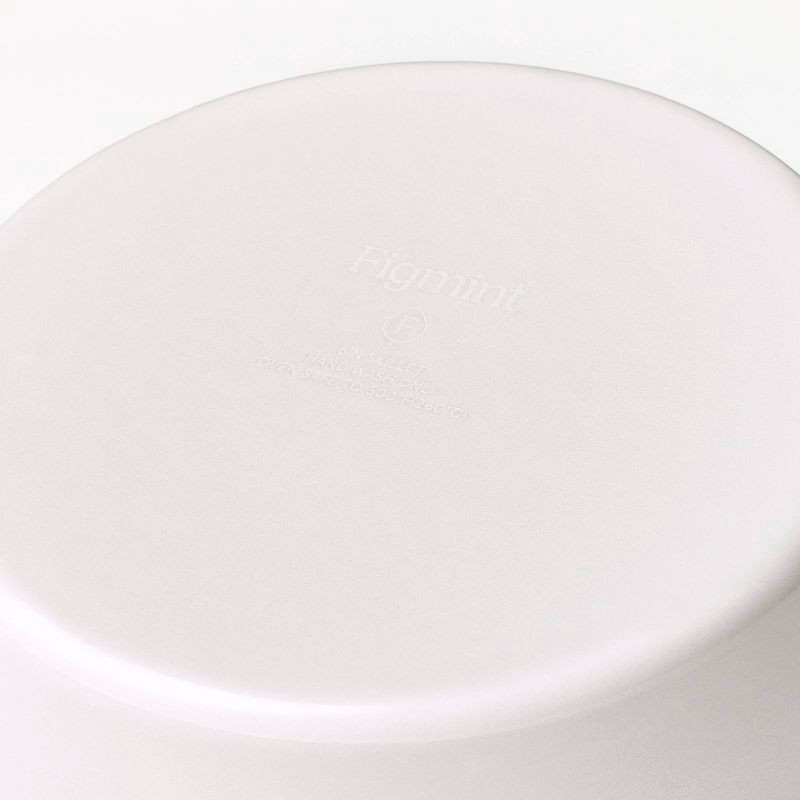slide 4 of 5, 6" Enameled Cast Iron Skillet Light Gray - Figmint™: Even-Heating, Oven-Safe, Hand Wash, Non-Induction Compatible, 1 ct