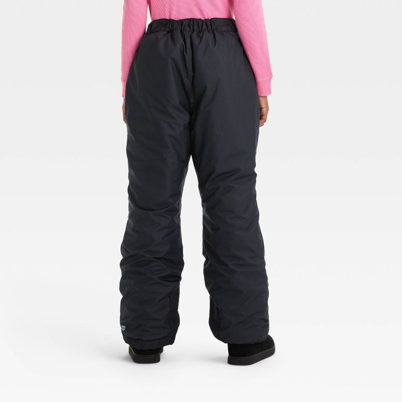 slide 2 of 3, Kids' Solid Snow Pant - All in Motion Black L, 1 ct