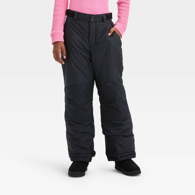 slide 1 of 3, Kids' Solid Snow Pant - All in Motion Black L, 1 ct