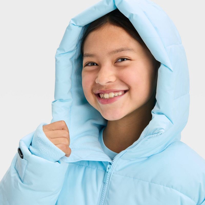 Girls' Puffer Jacket - All in Motion Blue XS 1 ct