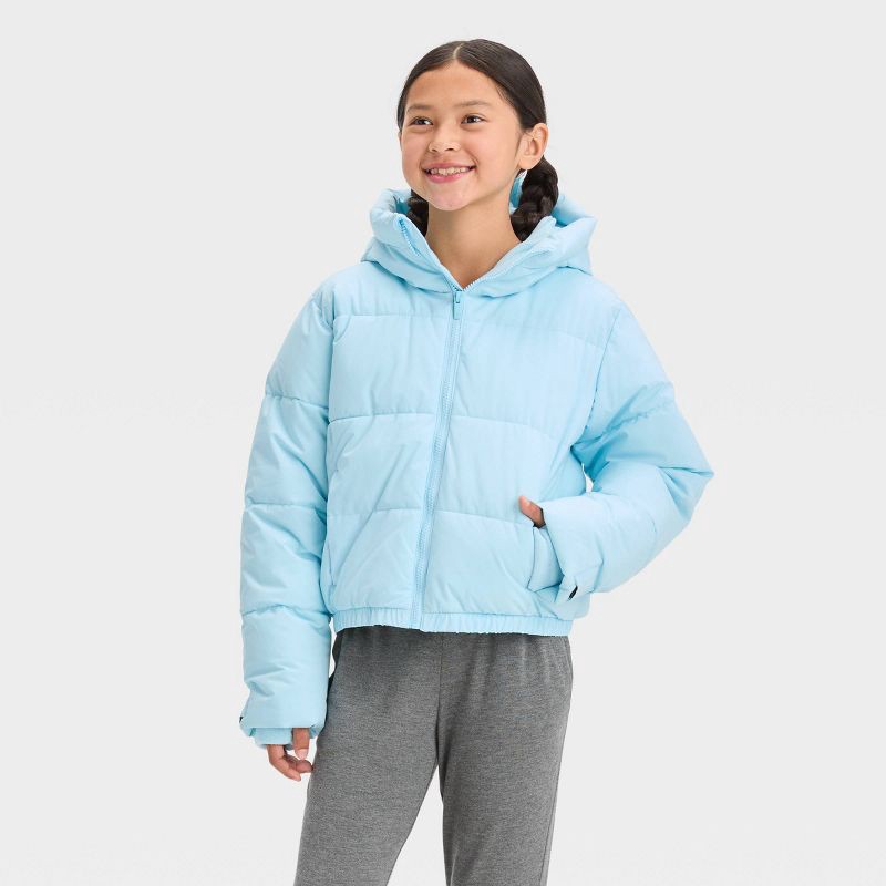 Girls' Puffer Jacket - All in Motion Blue XS 1 ct