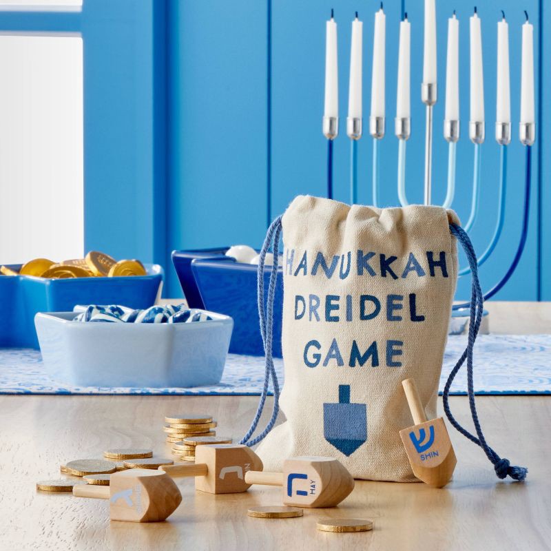 slide 2 of 3, 24pc Hanukkah Dreidel Game Party Kit - Spritz™, 24 ct