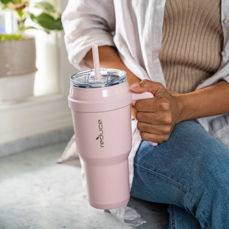 slide 8 of 9, Reduce 40oz Cold1 Vacuum Insulated Stainless Steel Straw Tumbler Mug Cotton Candy: BPA-Free, Dishwasher-Safe, Flip-Top Lid, 40 oz