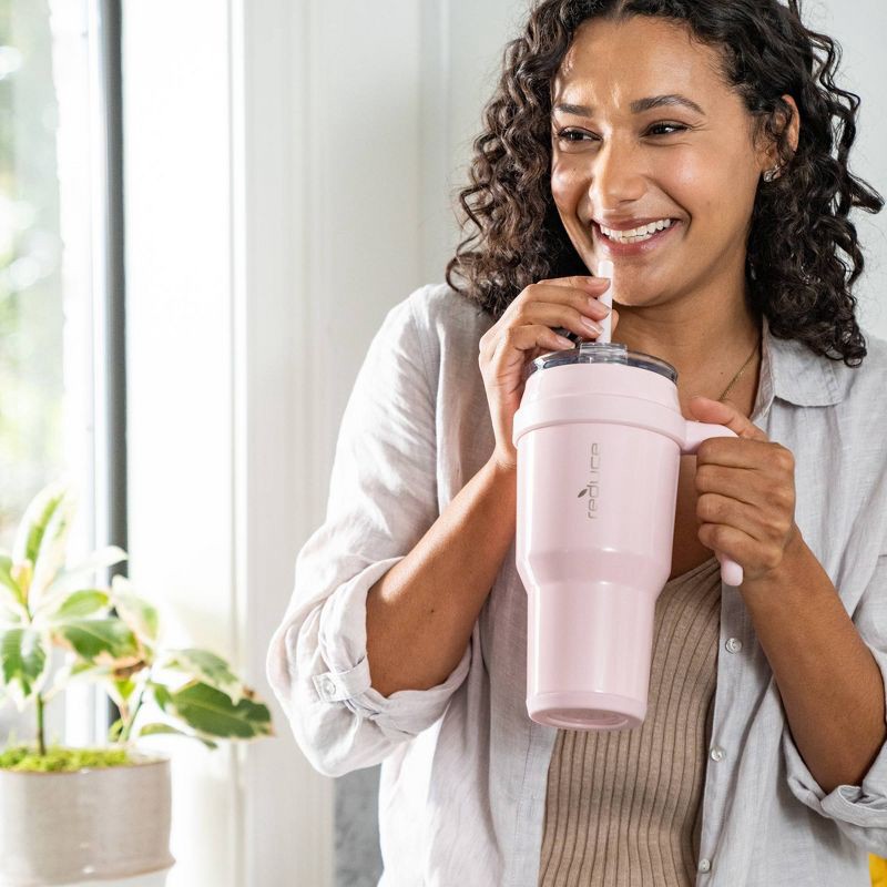 slide 9 of 9, Reduce 40oz Cold1 Vacuum Insulated Stainless Steel Straw Tumbler Mug Cotton Candy: BPA-Free, Dishwasher-Safe, Flip-Top Lid, 40 oz