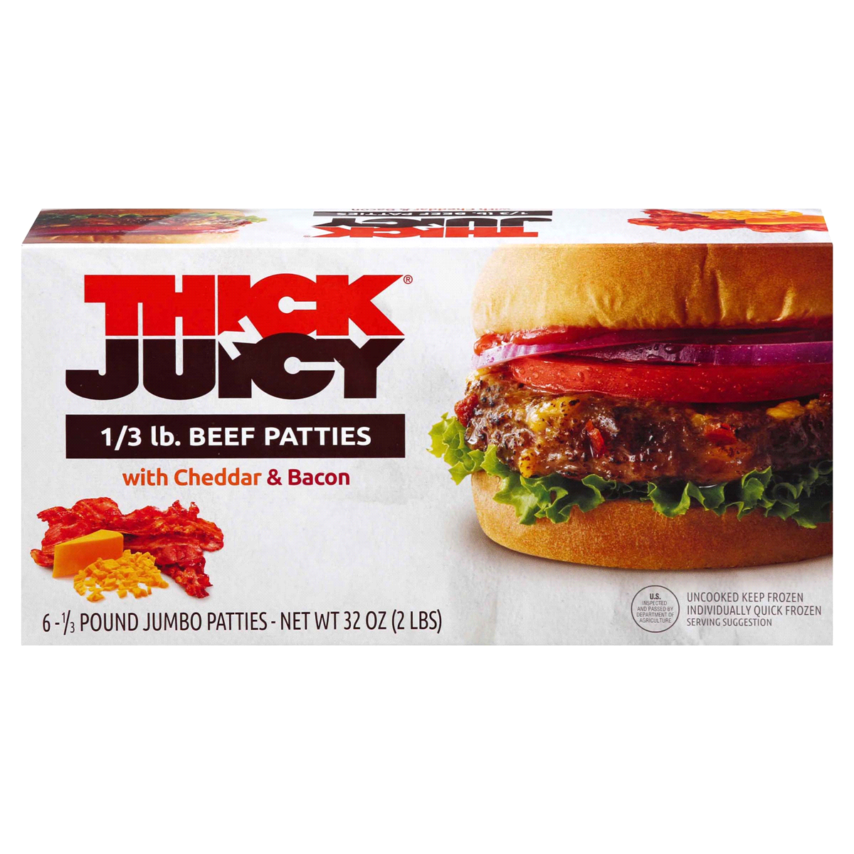 Bradshaw Ranch Cheddar & Bacon Beef Patties Packed, Unspecified 6 ea 6