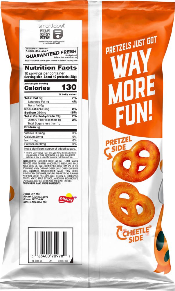 slide 1 of 2, Cheetos Wheat Pretzels, Cheddar Flavored, 10 oz
