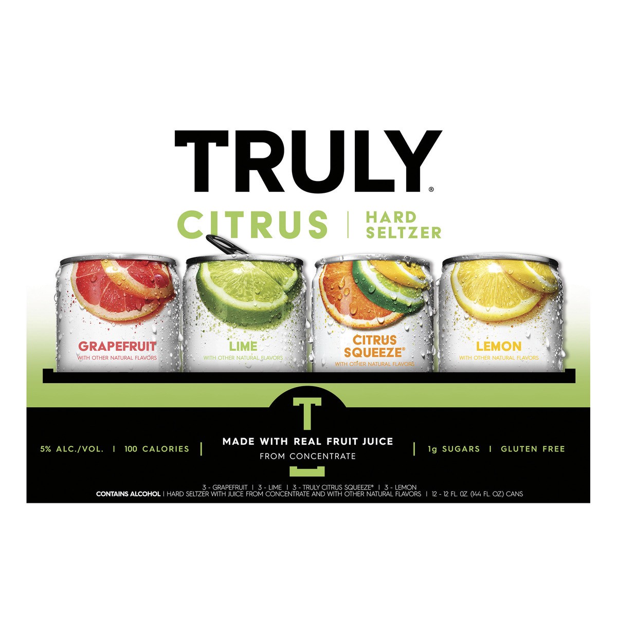 slide 6 of 9, TRULY Hard Seltzer Citrus Variety Pack (12 fl. oz. Can, 12pk.), 12 ct; 12 oz