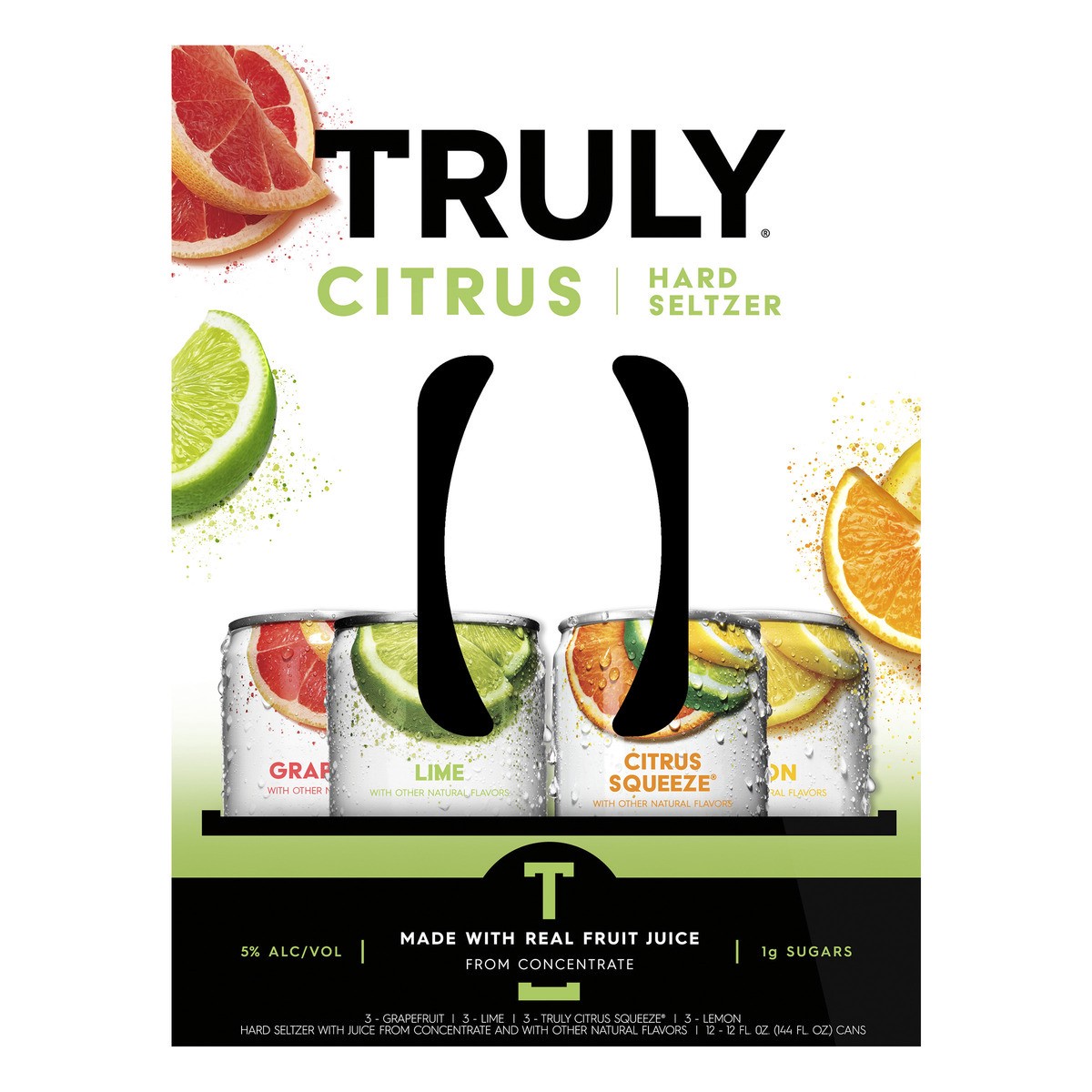 slide 9 of 9, TRULY Hard Seltzer Citrus Variety Pack (12 fl. oz. Can, 12pk.), 12 ct; 12 oz