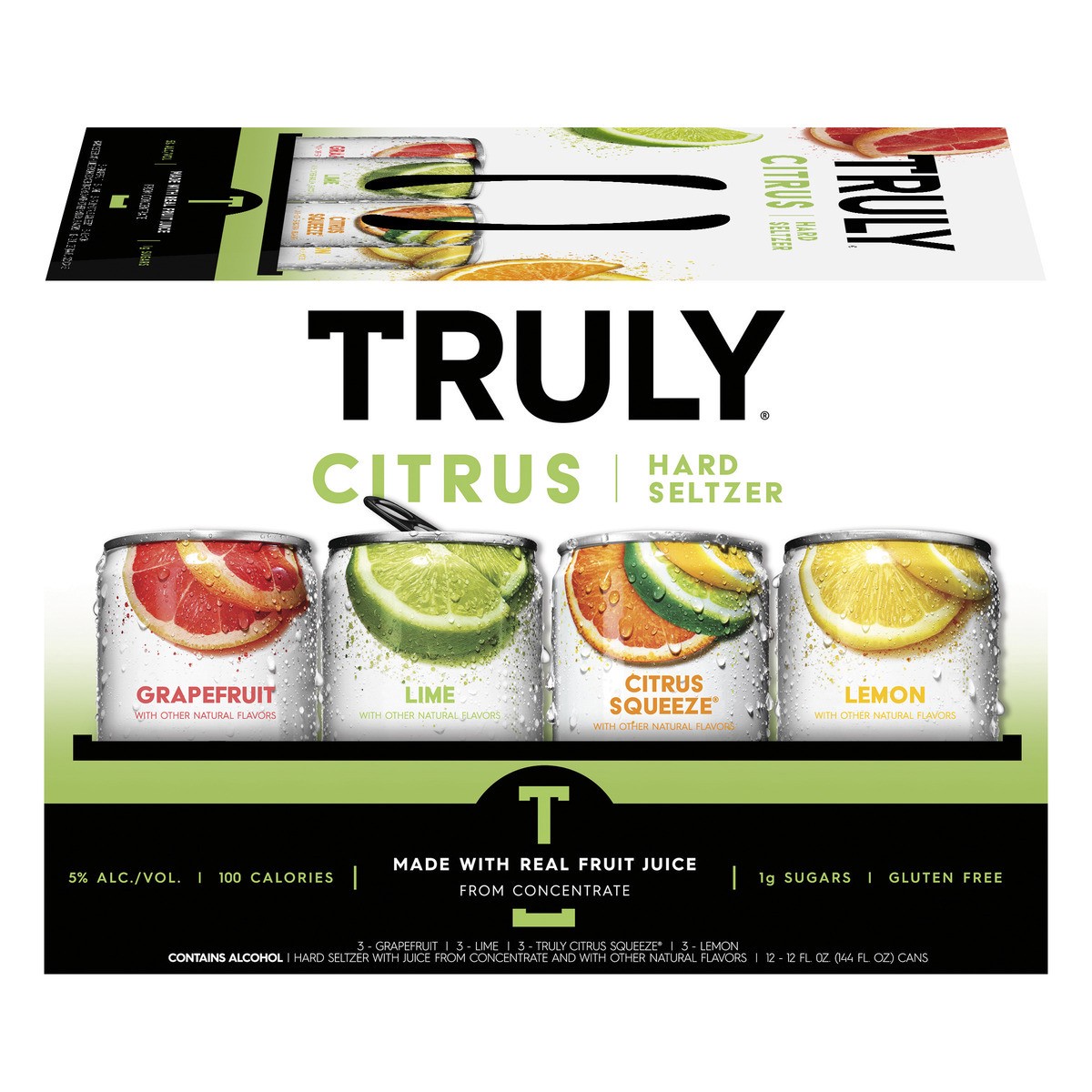 slide 1 of 9, TRULY Hard Seltzer Citrus Variety Pack (12 fl. oz. Can, 12pk.), 12 ct; 12 oz