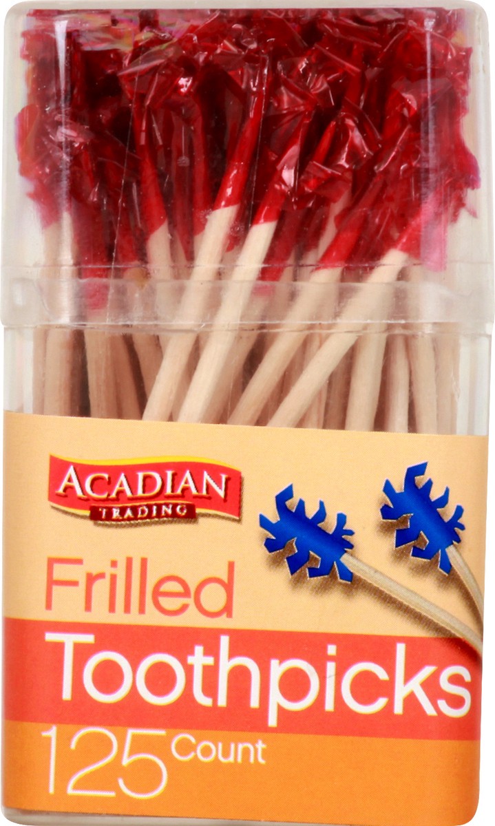 slide 1 of 8, Acadian Trading Frilled Toothpicks 125 ea, 125 ct