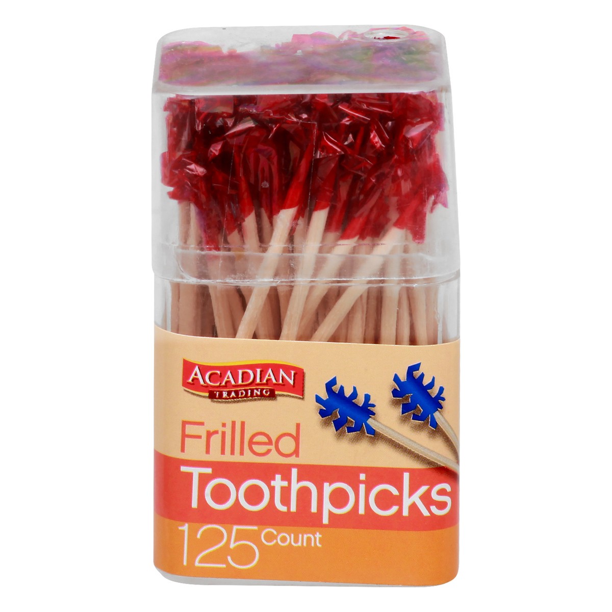 slide 1 of 8, Acadian Trading Frilled Toothpicks - Colors May Vary, 125 ct