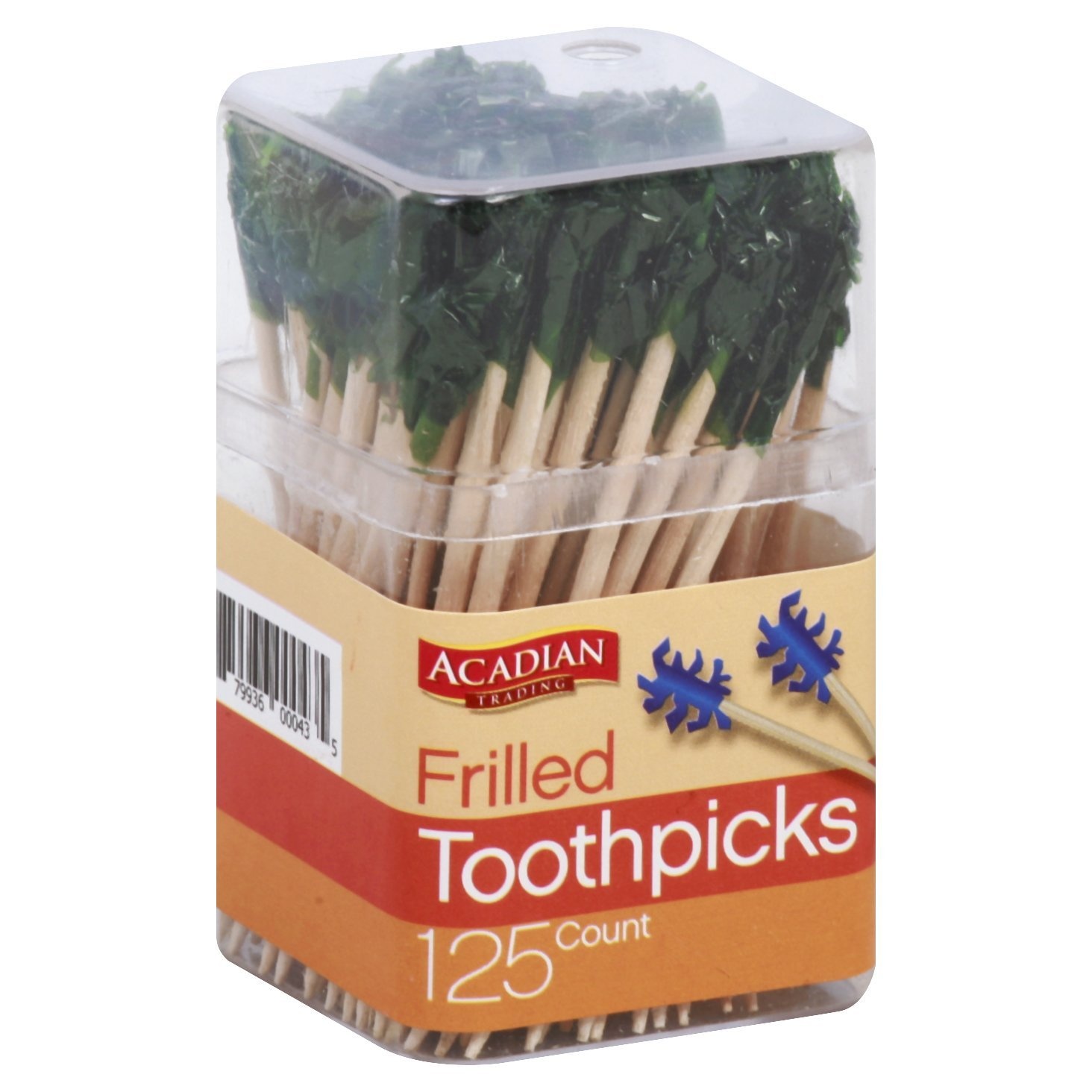 slide 1 of 1, Acadian Trading Frilled Toothpicks - Colors May Vary, 125 ct