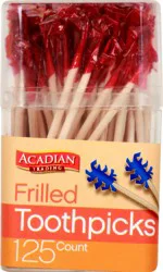 Acadian Trading Frilled Toothpicks 125 ea