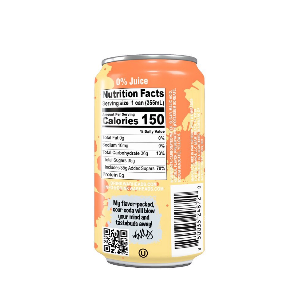 slide 2 of 2, Warheads Sour Peach Soda, 12 fl oz