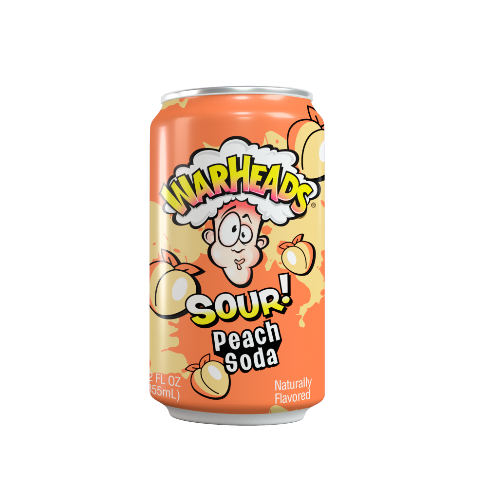 slide 1 of 2, Warheads Sour Peach Soda, 12 fl oz